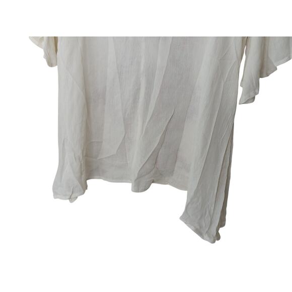 New POL Embroidered Boho Peasant Tunic Top Oversized Tassel Tie S - Picture 5 of 11